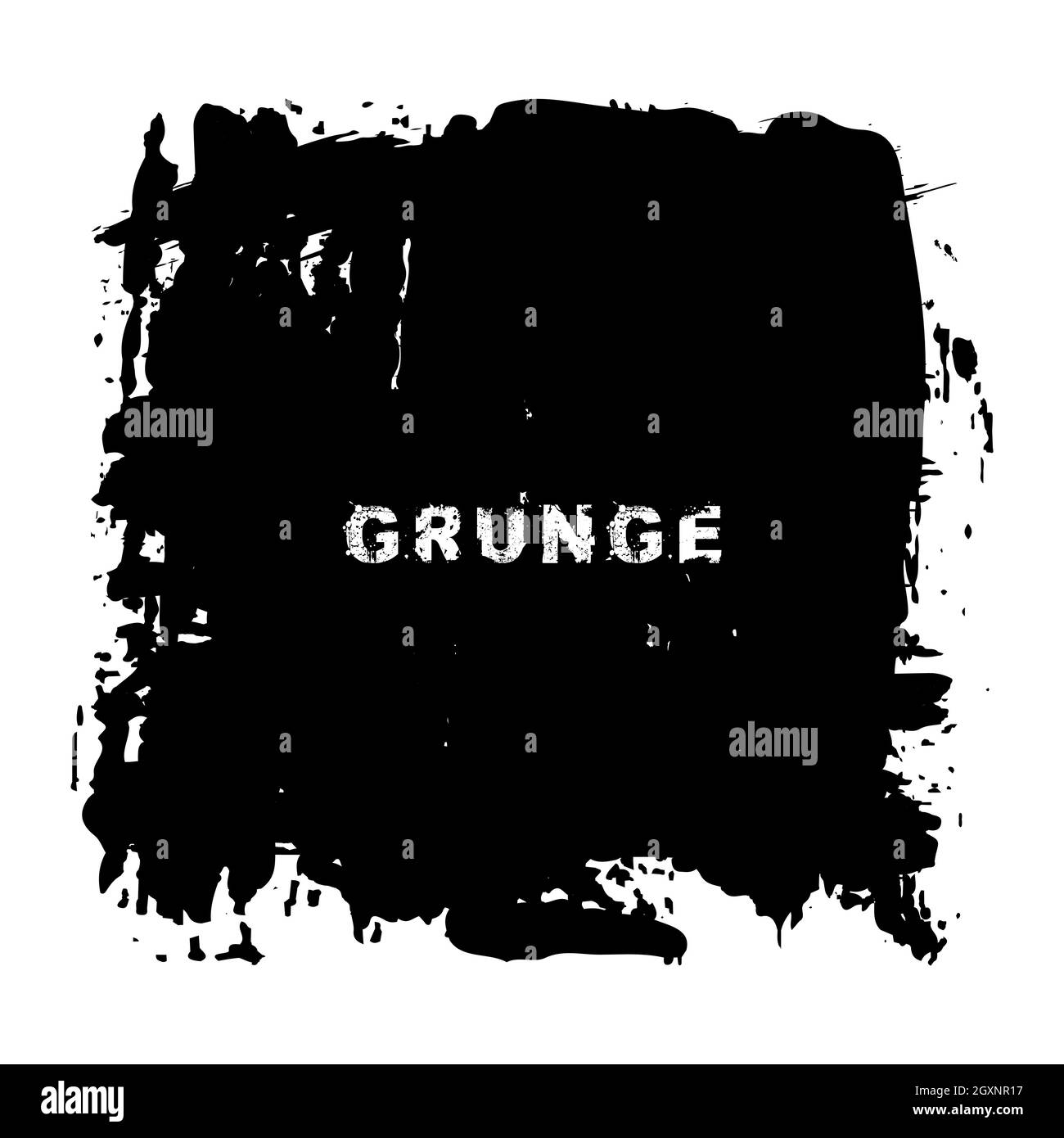Sfondo nero grunge vernice. Colorazione della struttura vettoriale. Isolato. Tratto pennello vettoriale. Elemento dal design moderno e sporco per un effetto grungo Illustrazione Vettoriale