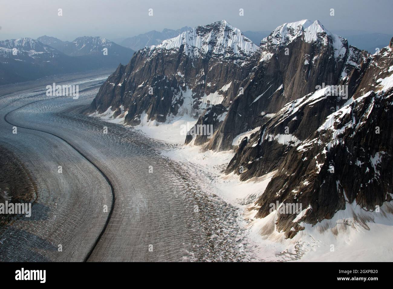 Ghiacciaio di Kahitna, Denali National Park and Preserve, Alaska, USA Foto Stock