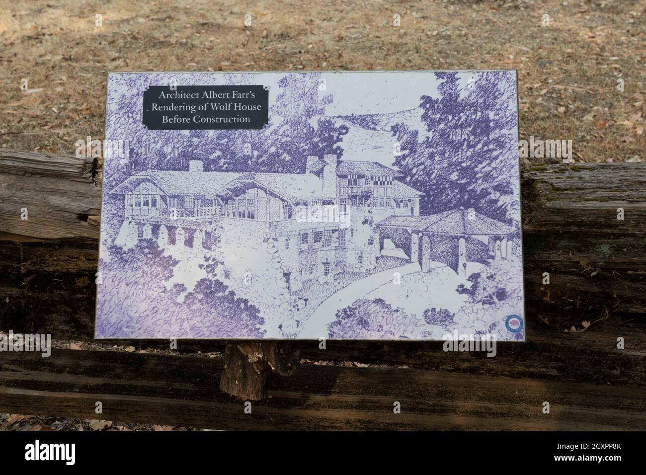 Dettagli dell'architettura della Wolf House, casa di Jack London, famoso autore californiano di White Fang e The Call of the Wild, state Park, Sonoma Pocken Foto Stock