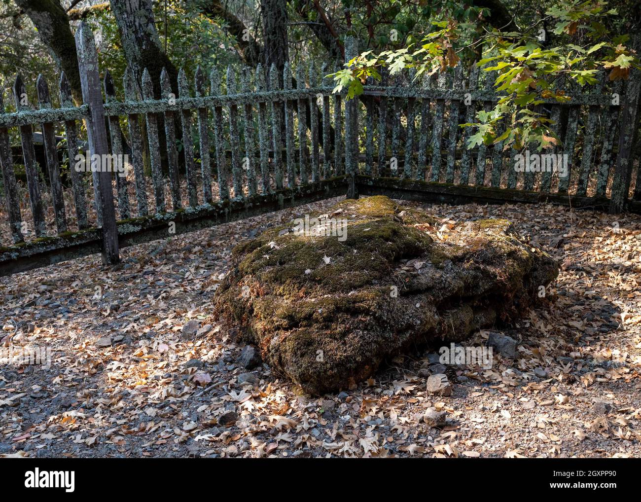 Tomba di Jack London, famoso California autore di White Fang e The Call of the Wild, state Park, contea di Sonoma, California, USA Foto Stock