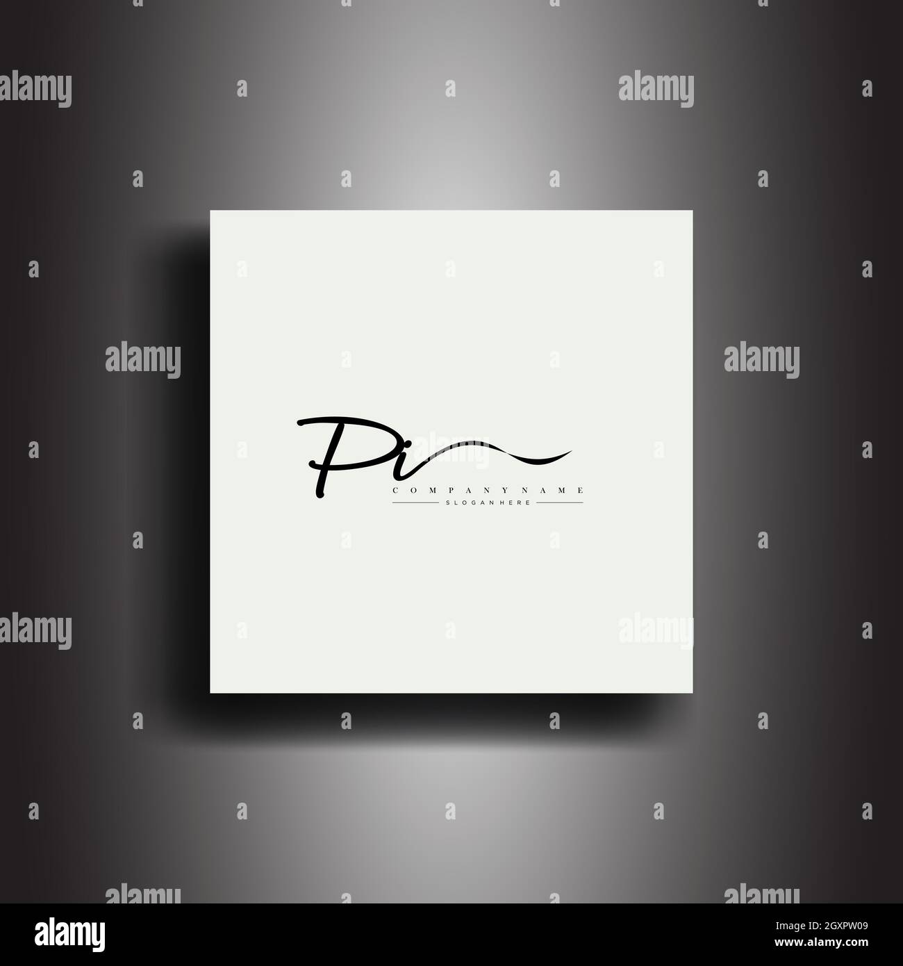 PI Signature style monogramma.icona calligrafica e grafia vettoriale arte Design Illustrazione Vettoriale