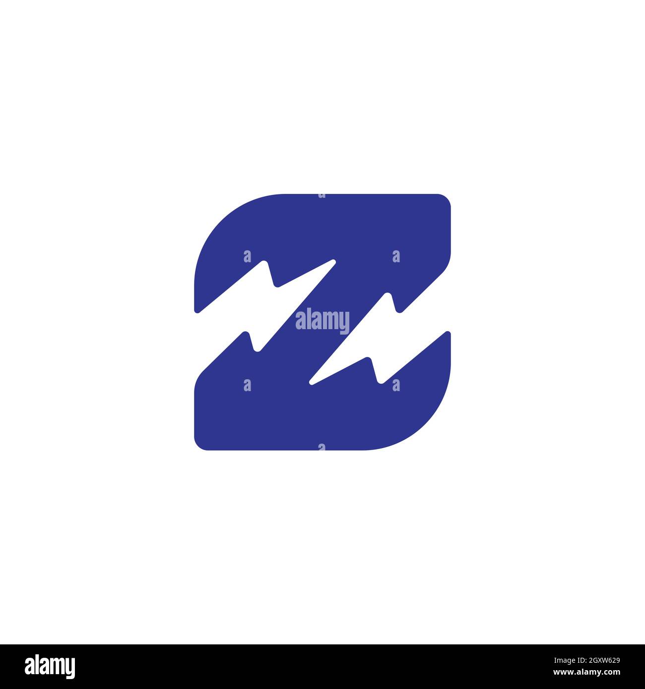 lettera z flash thunder energia semplice geometrico logo vettore Illustrazione Vettoriale
