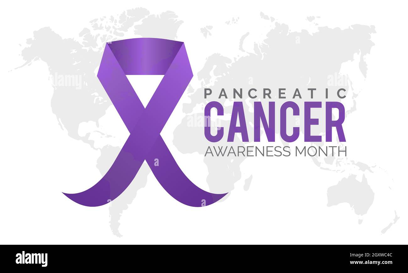 World pancreas cancer awareness mese banner design in bianco sfondo. Modello vettoriale Illustrazione Vettoriale