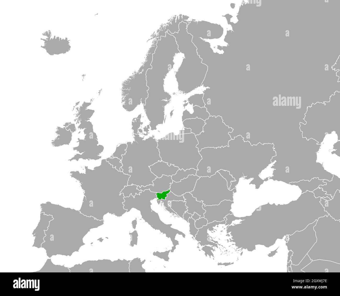 Mappa della Slovenia in Europa Foto Stock