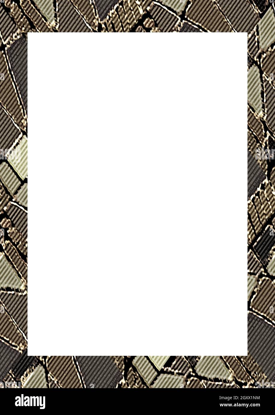 Cornice bianca di sfondo decorate con design confini. Foto Stock