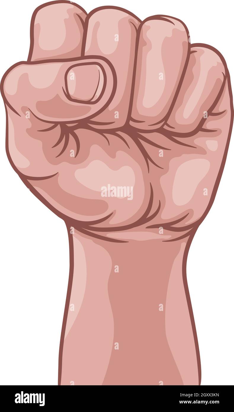 Pugno mano alzata su Punch Comic Pop Art Cartoon Illustrazione Vettoriale