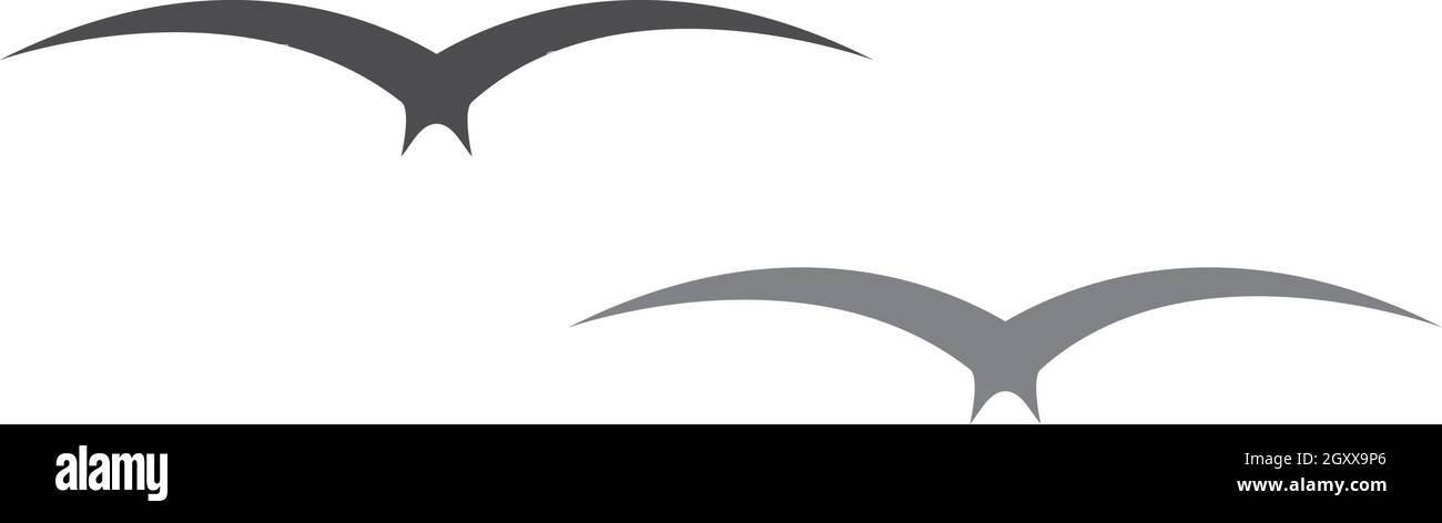 Modello vettoriale logo Seagull Illustrazione Vettoriale