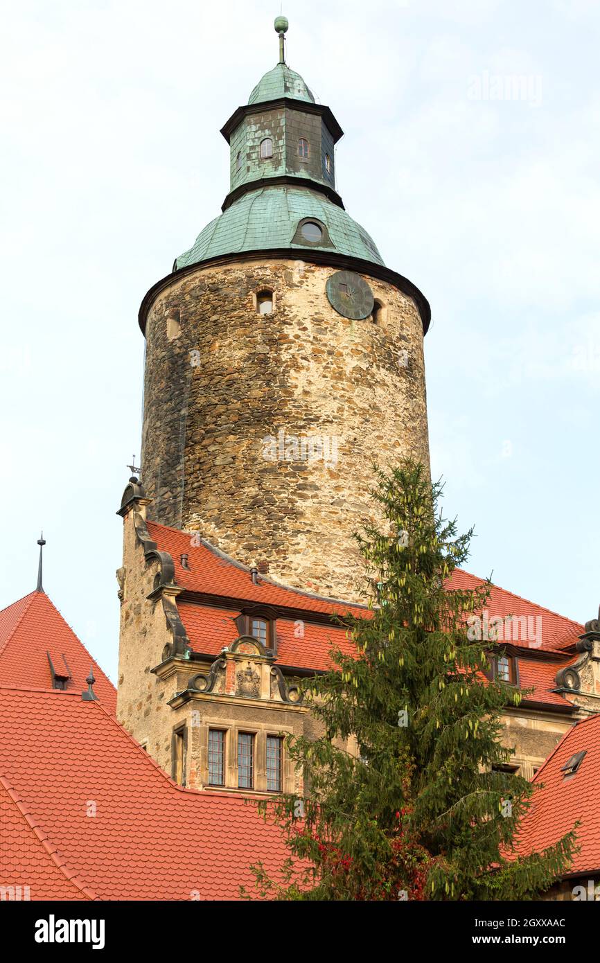 Castello di Czocha, misteriosa fortezza medievale del XIII secolo, Lesna, Polonia Foto Stock