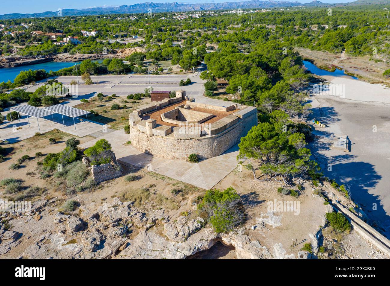 Castello di Sant Jordi de Alfama ad Ametlla de Mar di Tarragona Catalogna Spagna Foto Stock