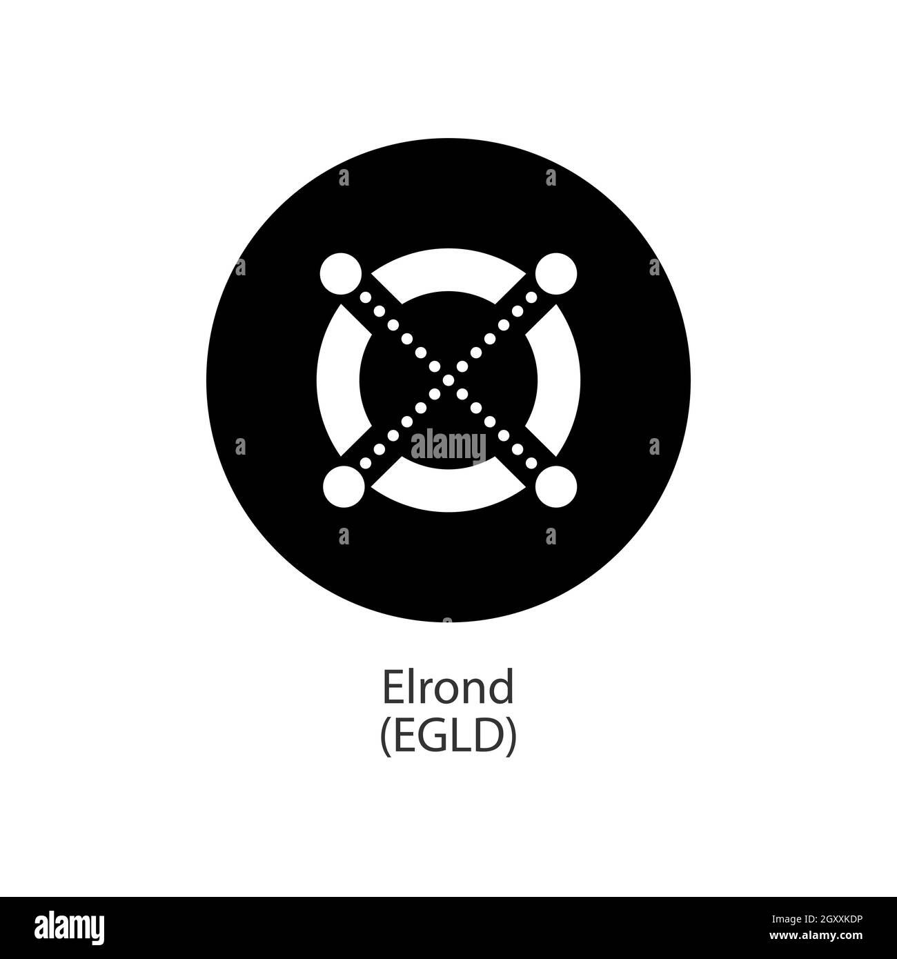 Elrond blocco decentralizzato Internet-of-Things pagamenti crittografia vettore icona logo Illustrazione Vettoriale