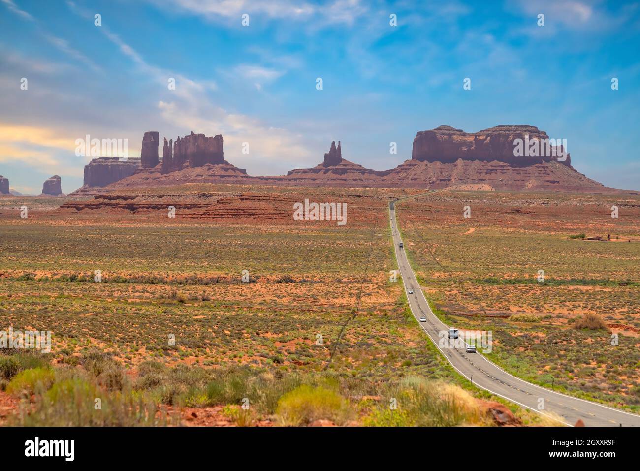 Vista della Monument Valley da Forest Gump Point in Arizona, USA Foto Stock