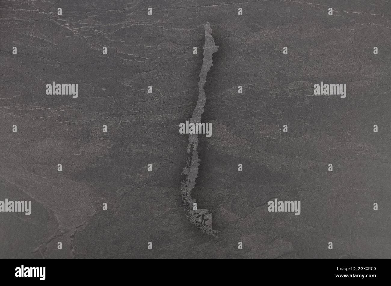 Mappa del Cile su ardesia scura Foto Stock