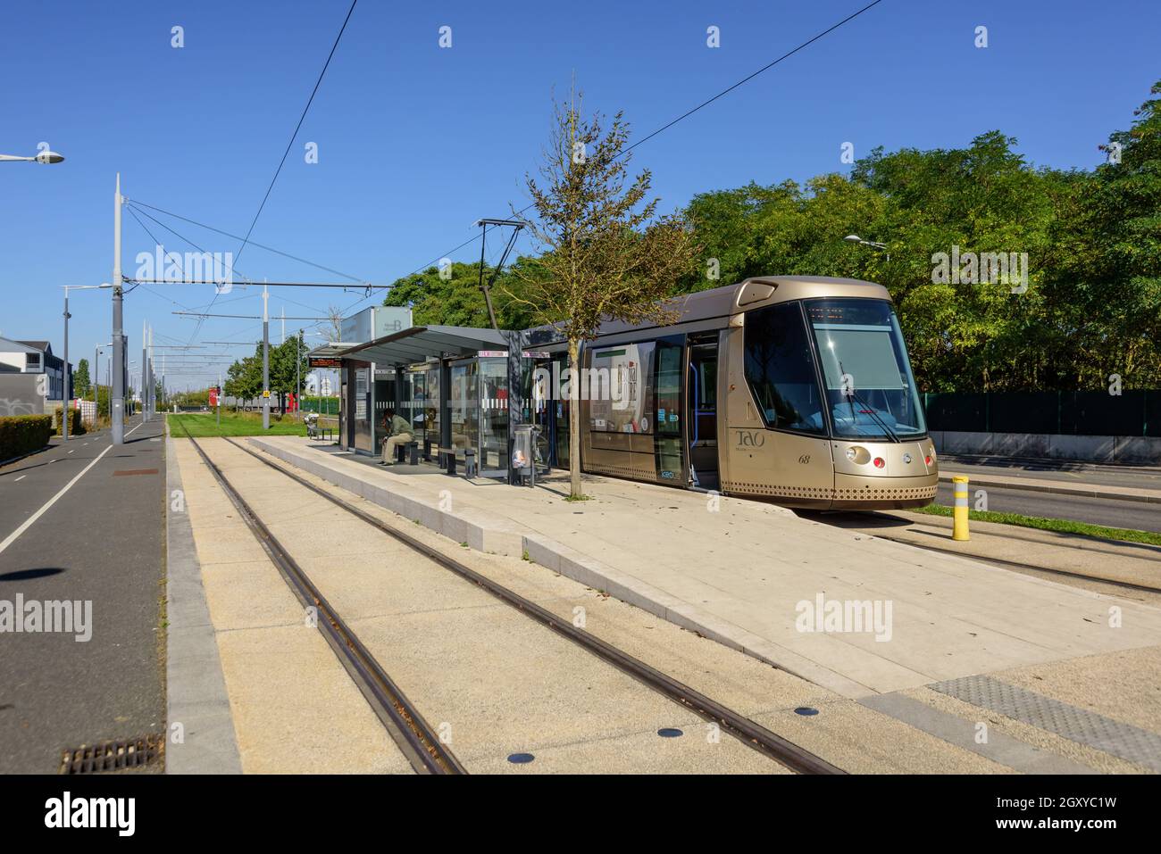 Orleans, tram linea B, Georges Pompidou Foto Stock