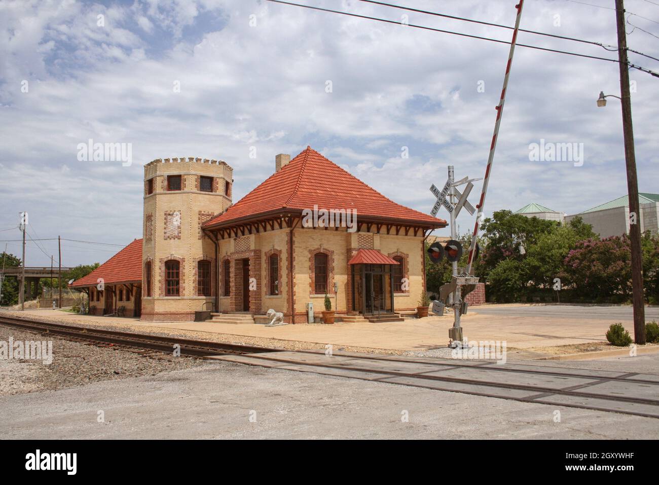 Stazione ferroviaria storica a Waxahachie, Texas Foto Stock