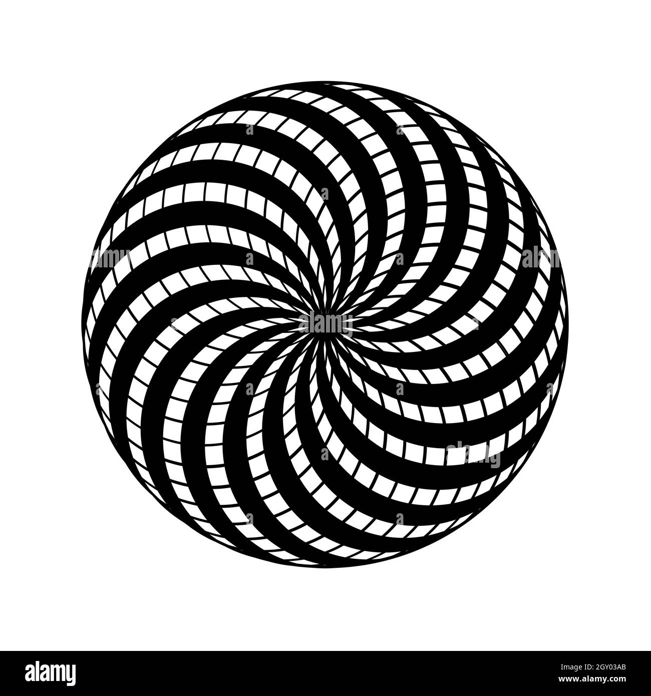 Abstract mandala con elementi di colore nero su uno sfondo bianco. Foto Stock