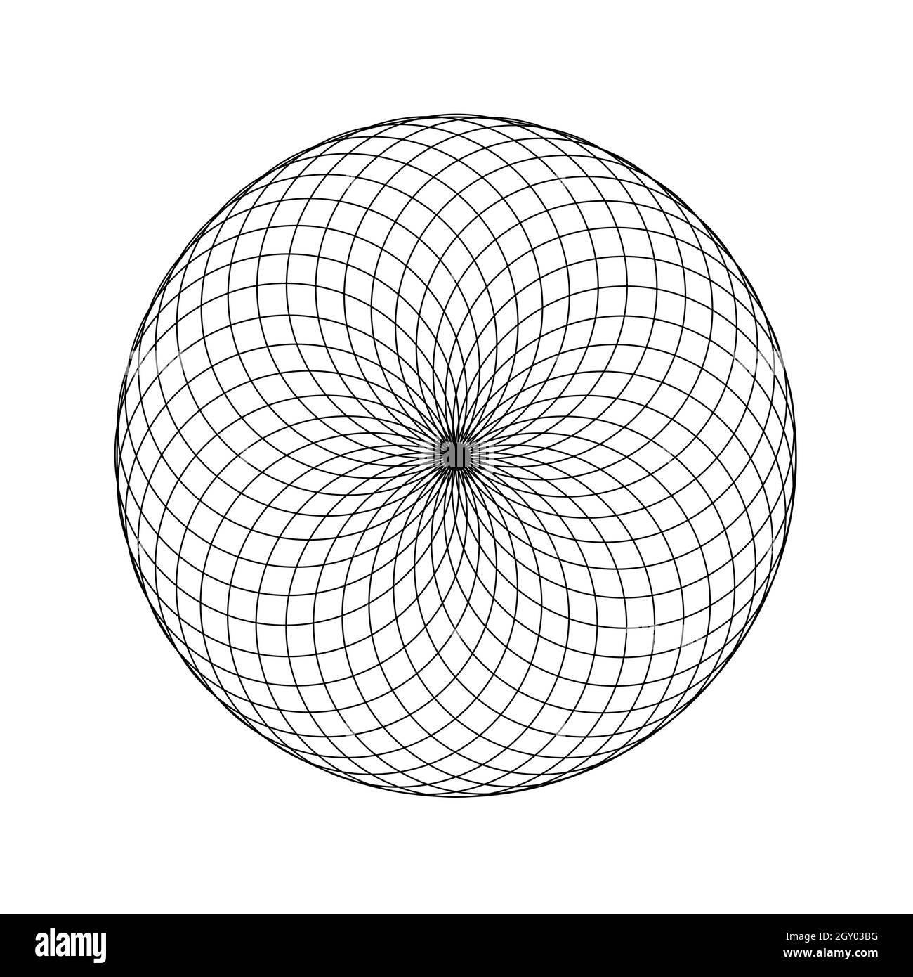 Abstract mandala con elementi di colore nero su uno sfondo bianco. Foto Stock