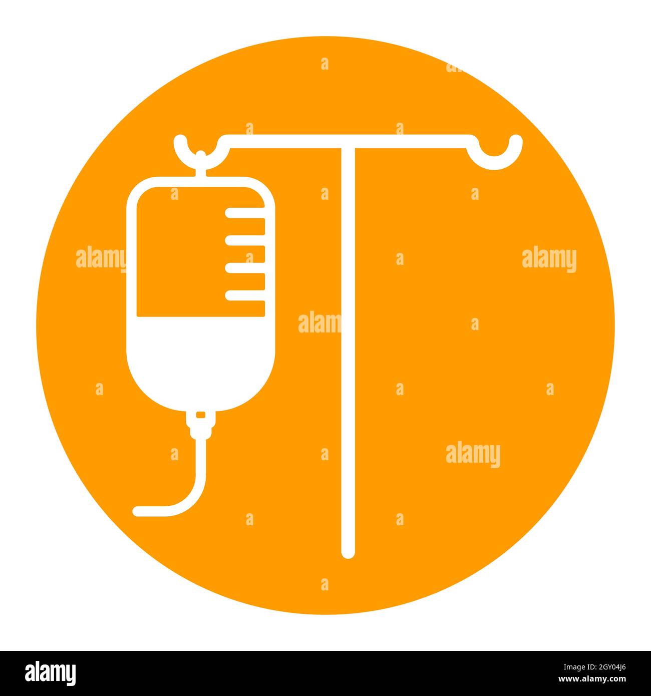 Icona glifo bianco vettore supporto IV. Medicina e assistenza sanitaria, segno di supporto medico. Simbolo grafico per la progettazione di siti Web medici e applicazioni, logo, app, interfaccia utente Foto Stock