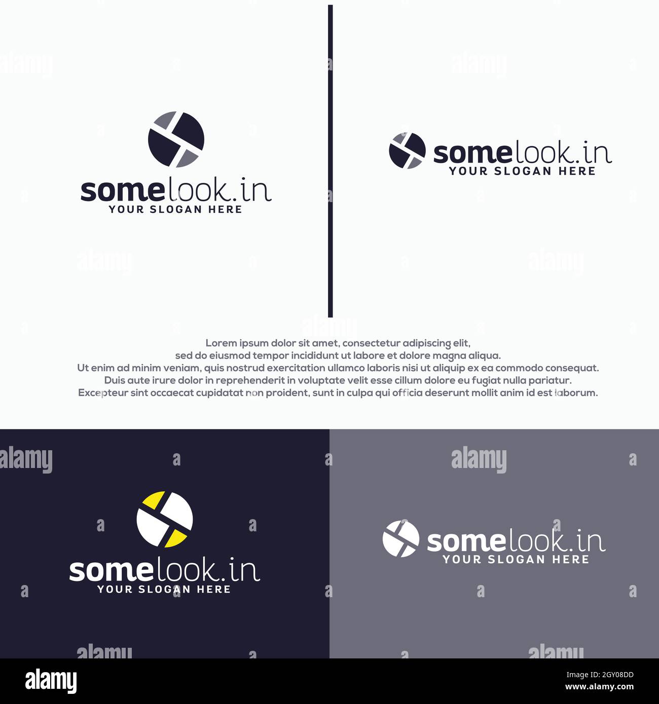 Logo semplice con mappa rotonda Illustrazione Vettoriale