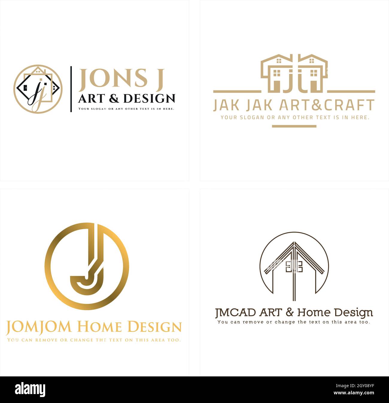 Set di logo home design art Illustrazione Vettoriale