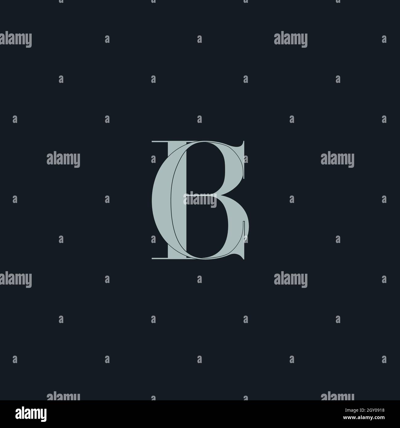 Logo iniziale con lettera maiuscola BB o CB Illustrazione Vettoriale