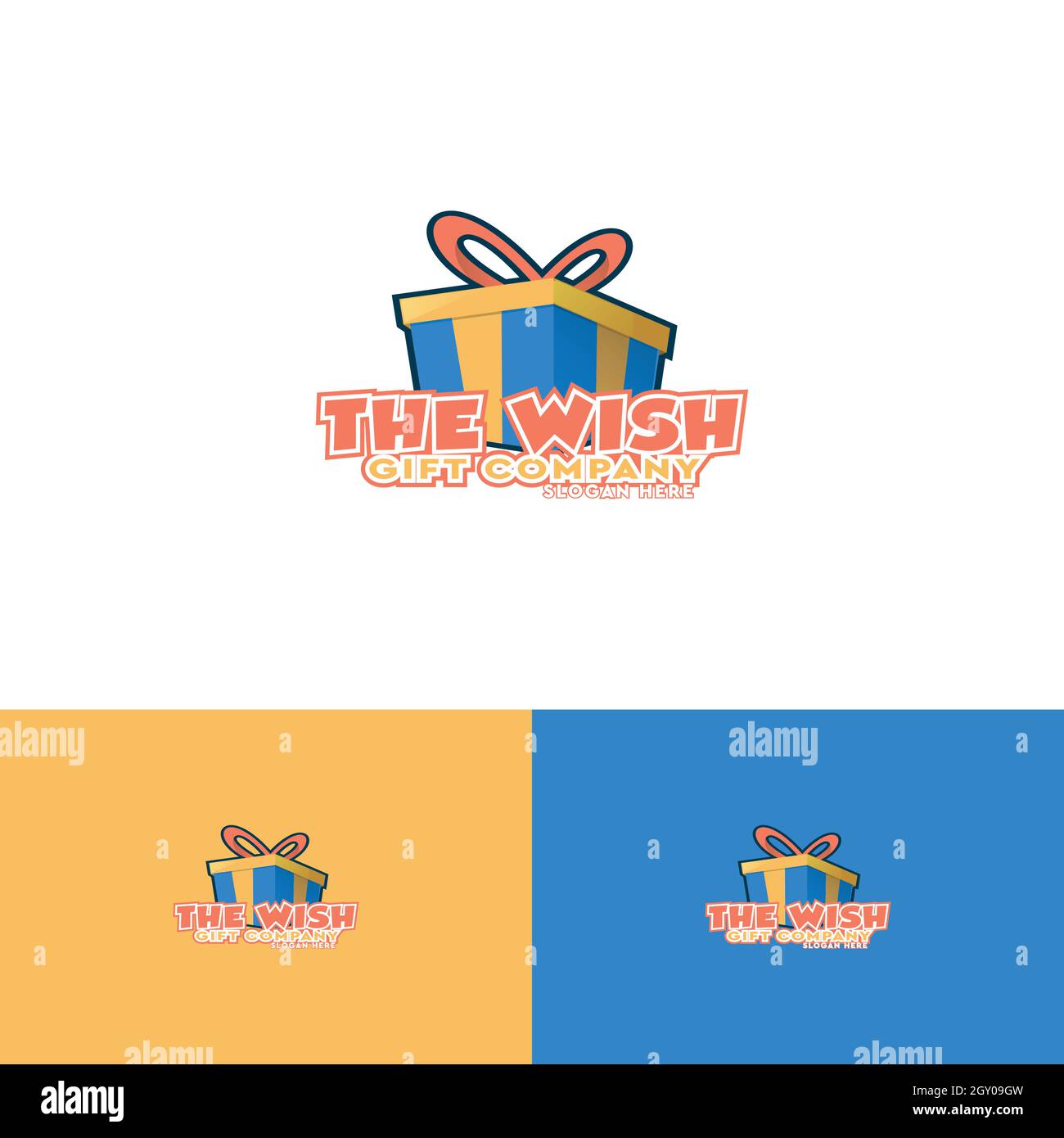 Confezione regalo vettoriale design con logo a sorpresa Illustrazione Vettoriale