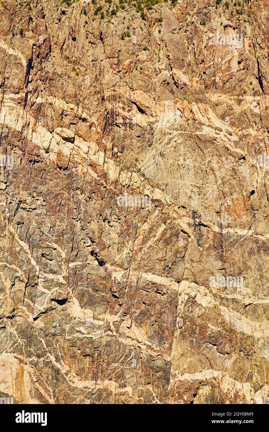 Dettaglio texture di parete di scogliera di marrone e marrone Foto Stock