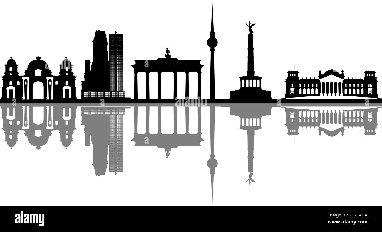 skyline di berlino Illustrazione Vettoriale