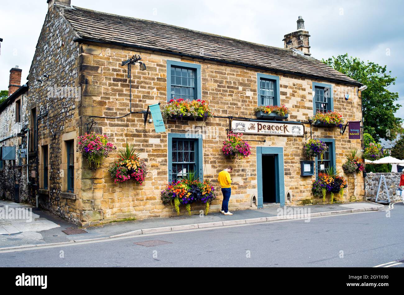 The Peacock Pub, Bakewell, Derbyshire, Inghilterra Foto Stock