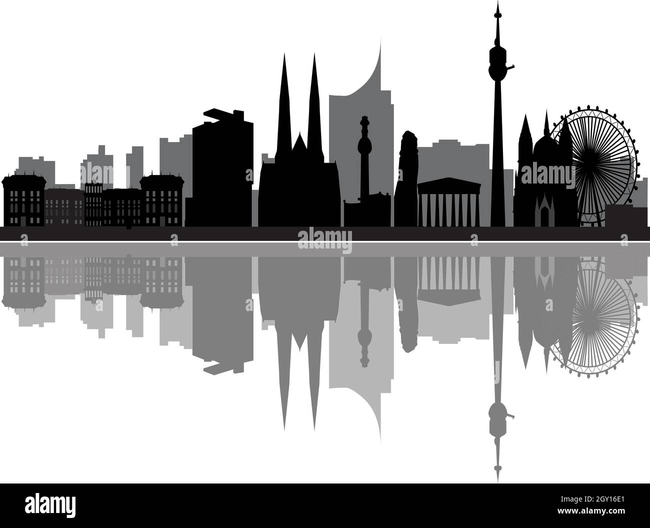 illustrazione dello skyline di vienna Illustrazione Vettoriale