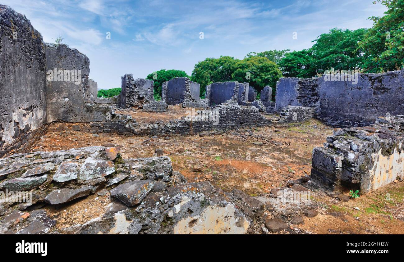 Il sito storico di Old Grand Port, Mauritius, Isole Mascarene. Nel 1638 Simonsz Gooyer, il primo governatore olandese di Mauritius, costruì un forte qui n Foto Stock