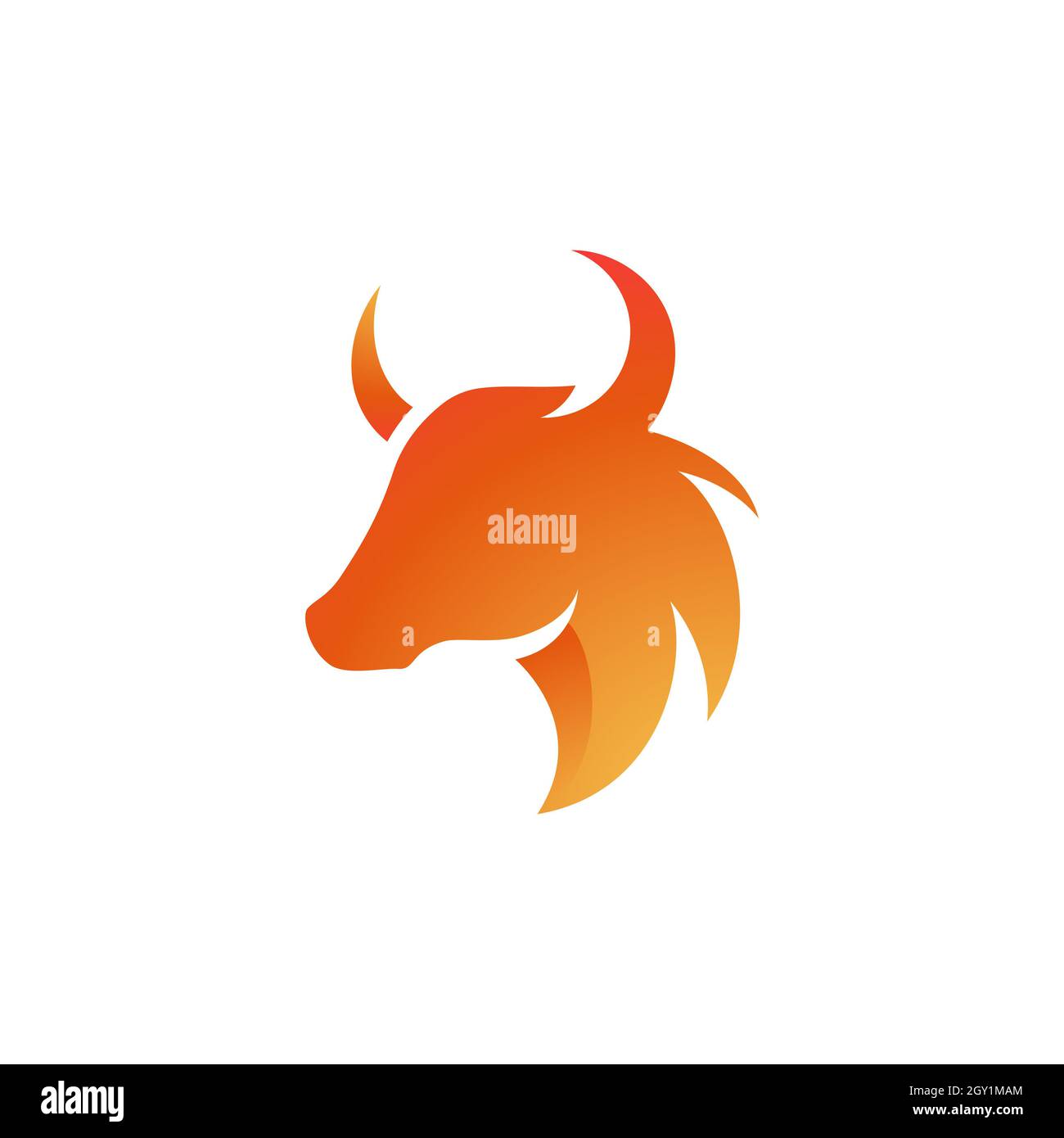 Modello di disegno di illustrazione dell'icona del vettore Bull Foto Stock