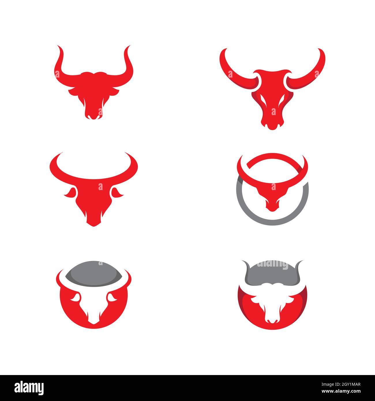 Modello di disegno di illustrazione dell'icona del vettore Bull Foto Stock