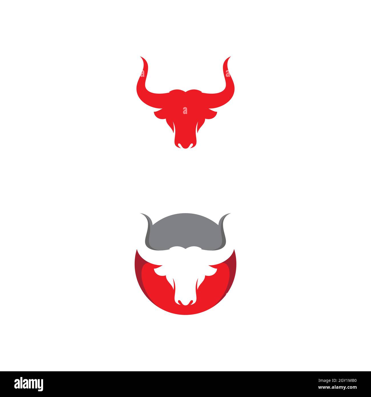 Modello di disegno di illustrazione dell'icona del vettore Bull Foto Stock