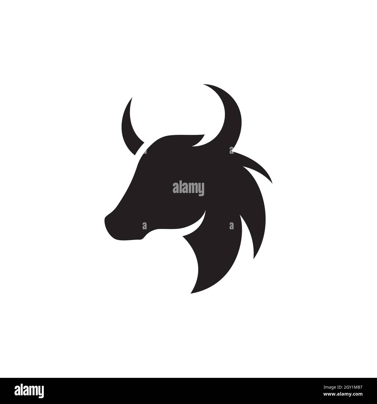 Modello di disegno di illustrazione dell'icona del vettore Bull Foto Stock