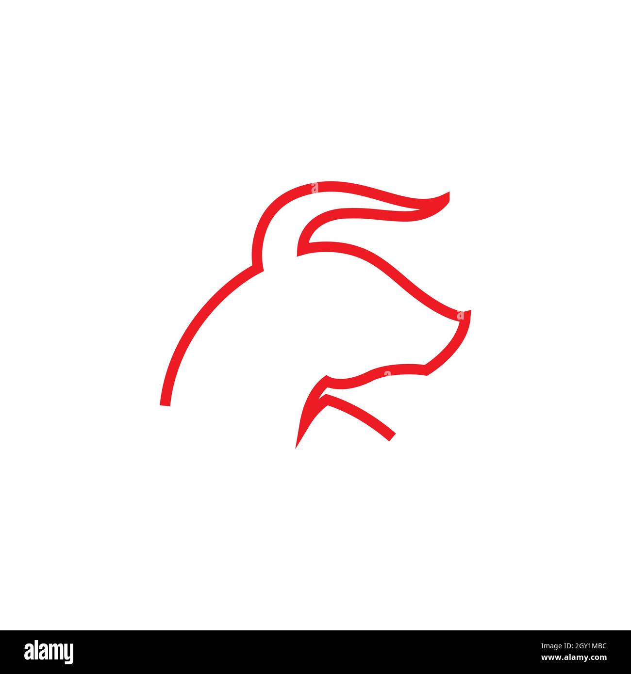 Modello di disegno di illustrazione dell'icona del vettore Bull Foto Stock