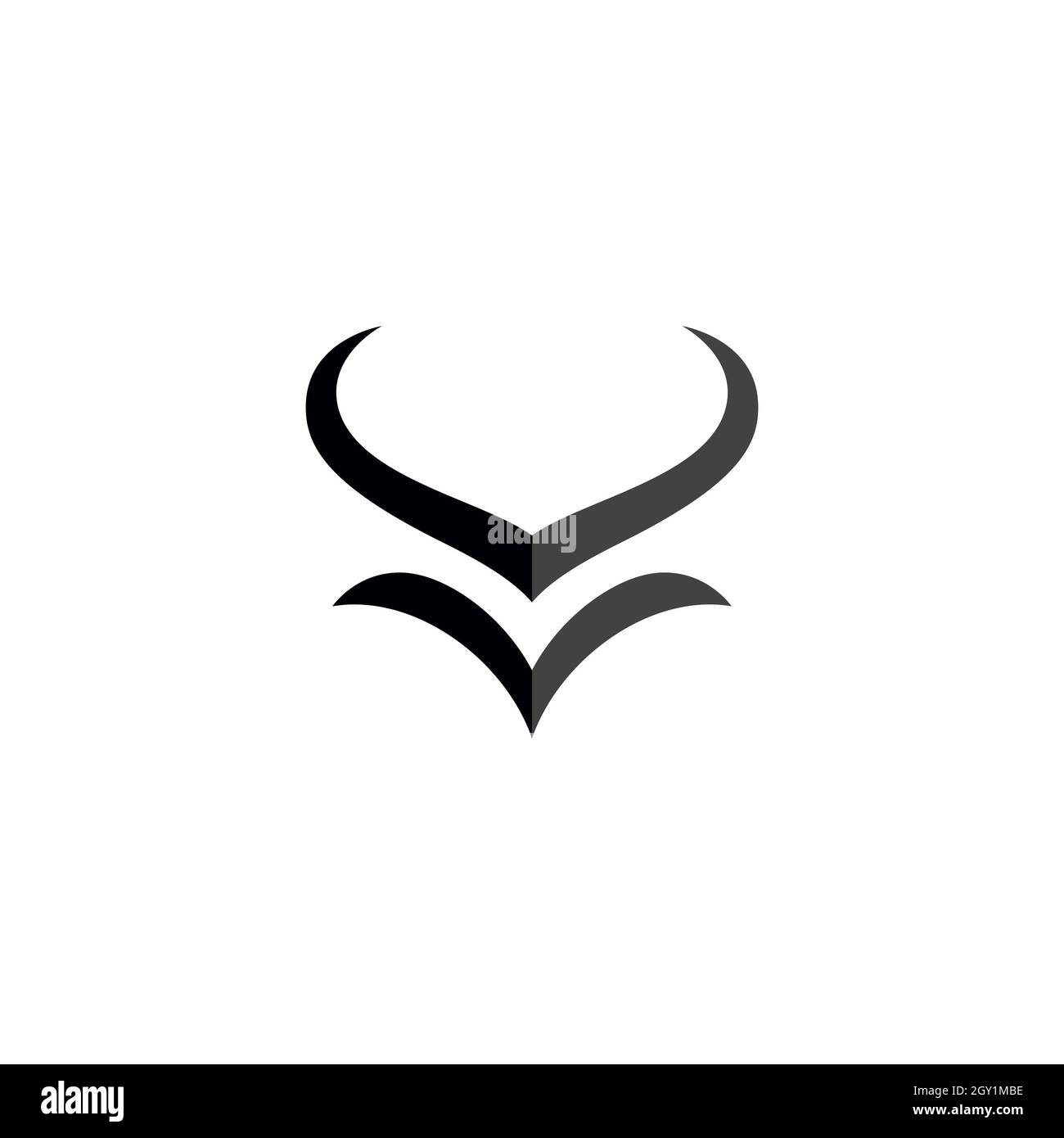 Modello di disegno di illustrazione dell'icona del vettore Bull Foto Stock