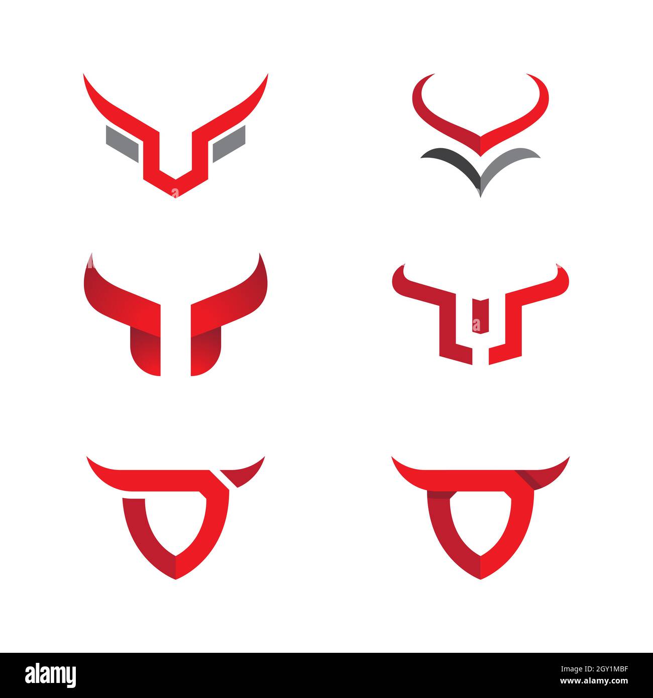 Modello di disegno di illustrazione dell'icona del vettore Bull Foto Stock