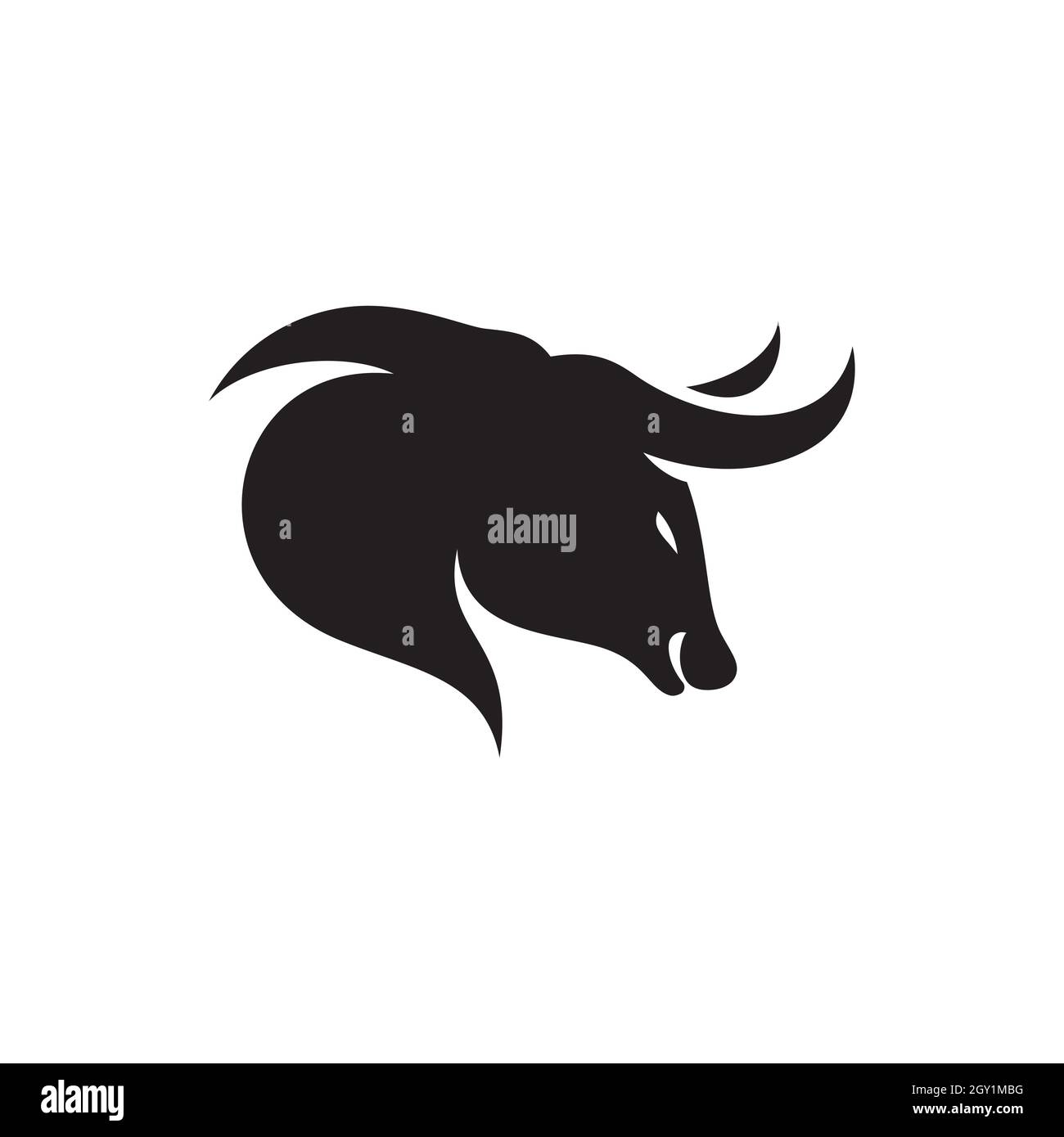 Modello di disegno di illustrazione dell'icona del vettore Bull Foto Stock