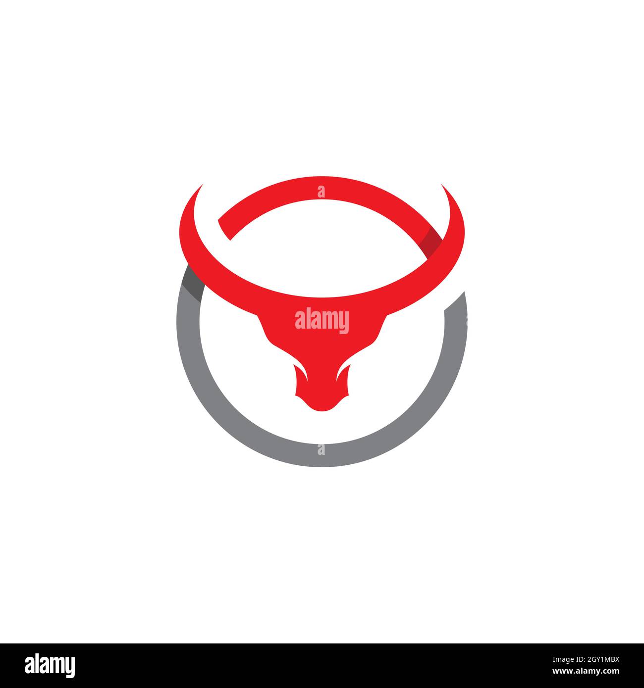 Modello di disegno di illustrazione dell'icona del vettore Bull Foto Stock