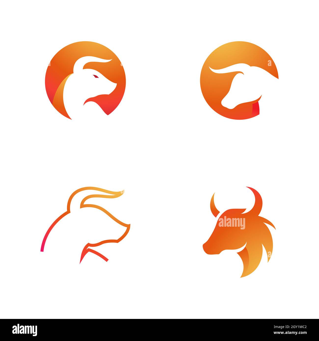 Modello di disegno di illustrazione dell'icona del vettore Bull Foto Stock