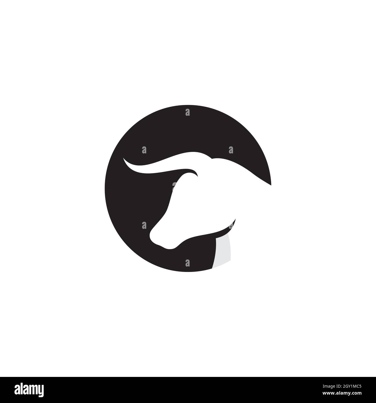 Modello di disegno di illustrazione dell'icona del vettore Bull Foto Stock