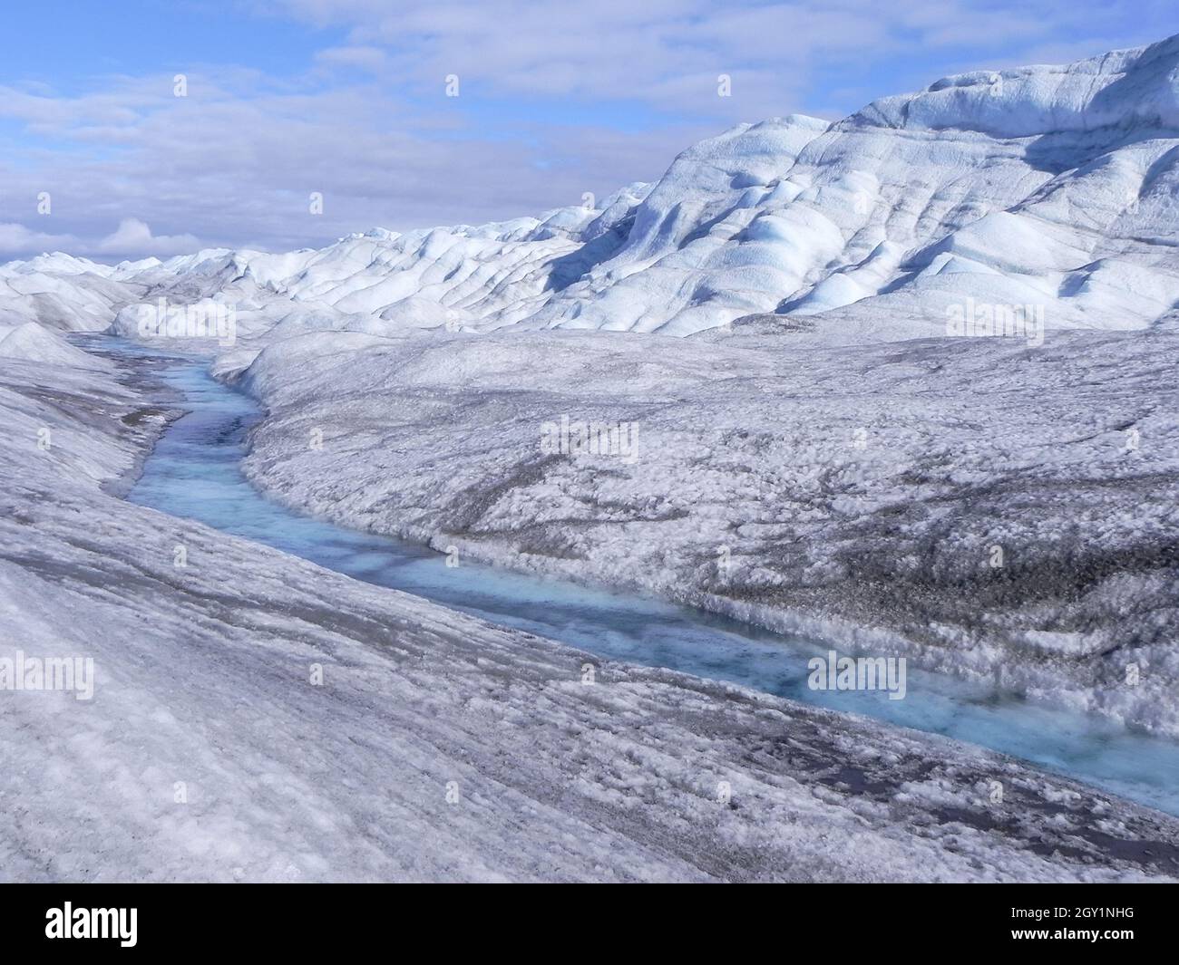 Vista sul foglio di ghiaccio della Groenlandia Foto Stock