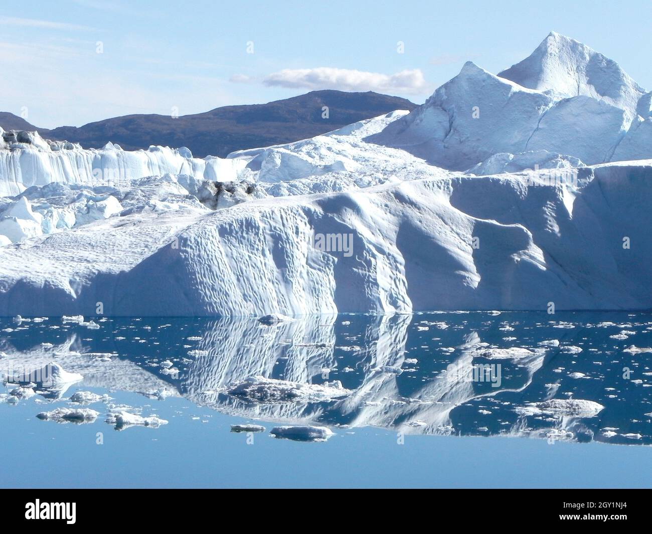 paesaggio ghiacciato di fiordo di ghiaccio della groenlandia Foto Stock