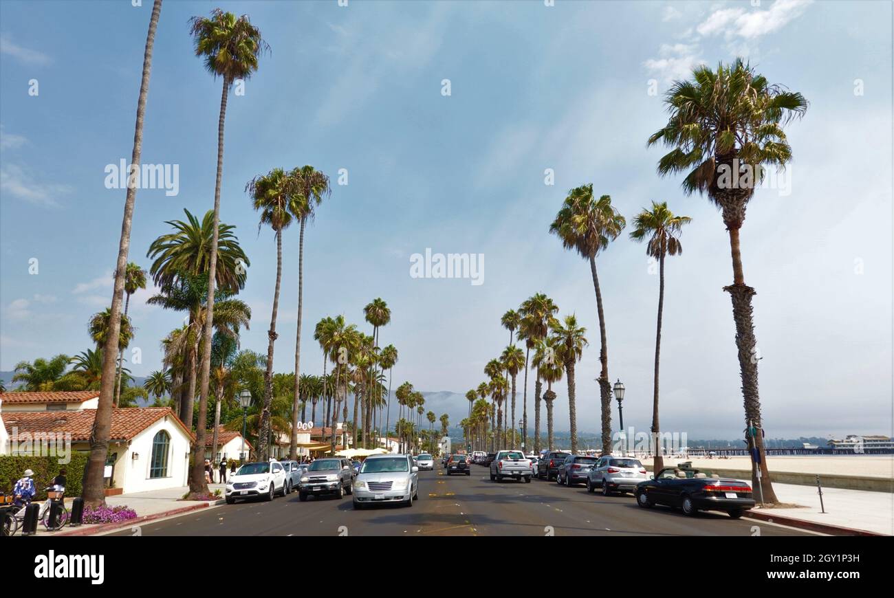 Shoreline Drive, Santa Barbara, California, Stati Uniti Foto Stock