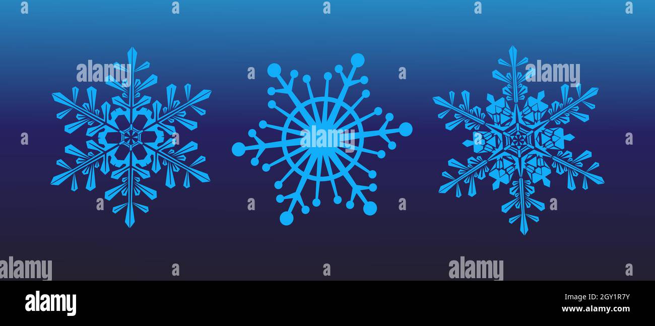 set di fiocchi di neve vettoriali, sposare natale. Illustrazione Vettoriale