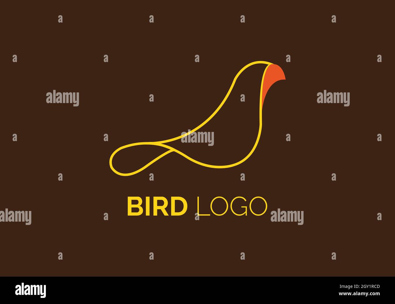 Modello vettoriale di disegno astratto del logo di uccello. Logo Creative Dove line tecnologia aziendale concetto icona simbolo su sfondo scuro. Illustrazione Vettoriale