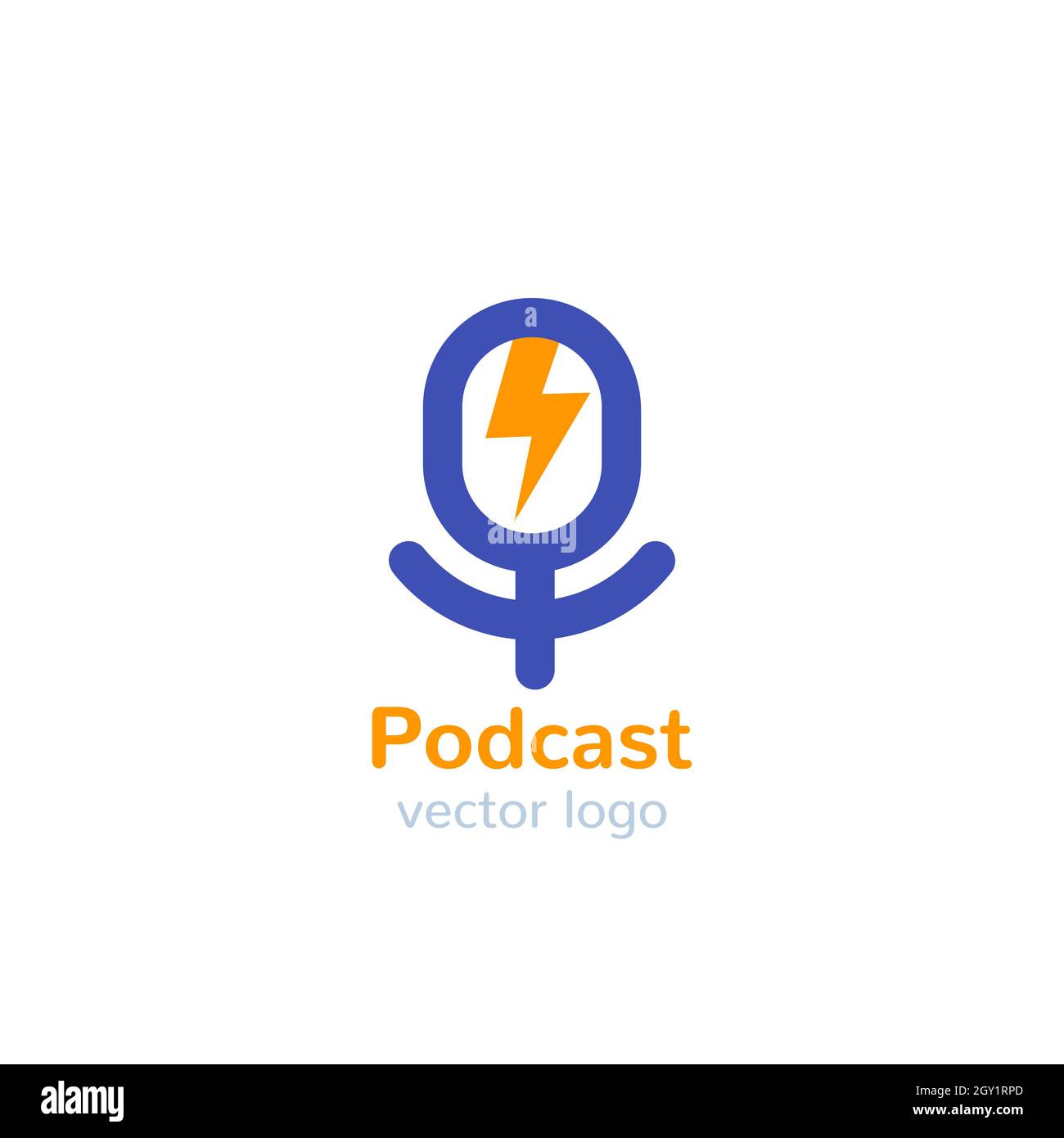 logo vettoriale podcast con mike Illustrazione Vettoriale