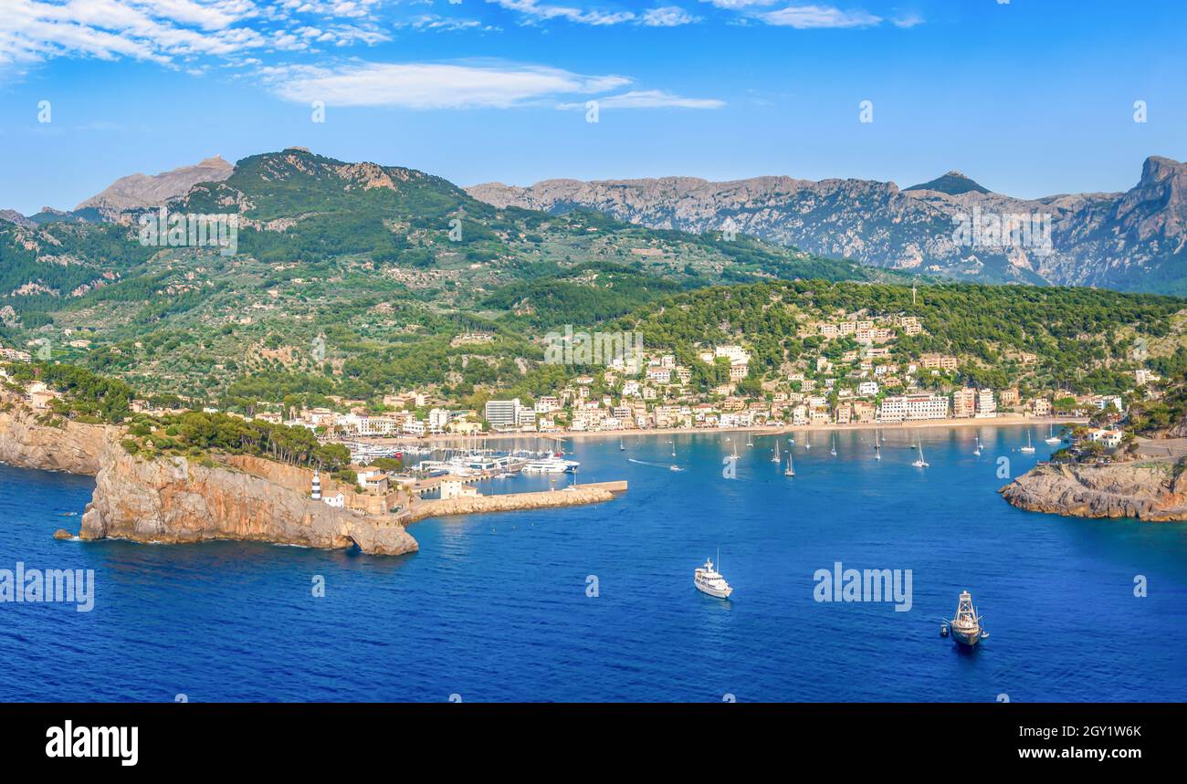 Port de Soller, Mallorca, Spagna Foto Stock