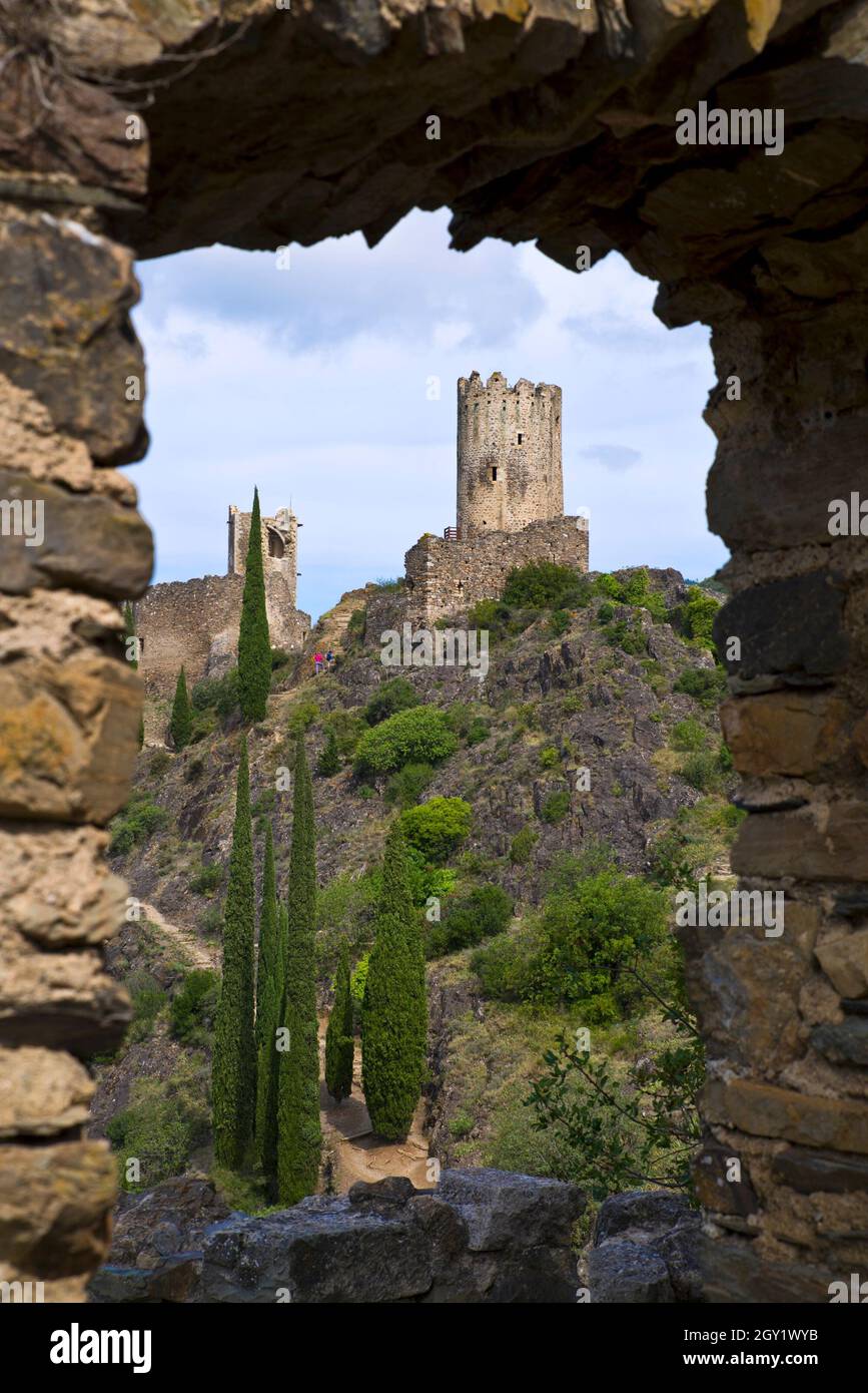 Chateaux de Lastours Foto Stock