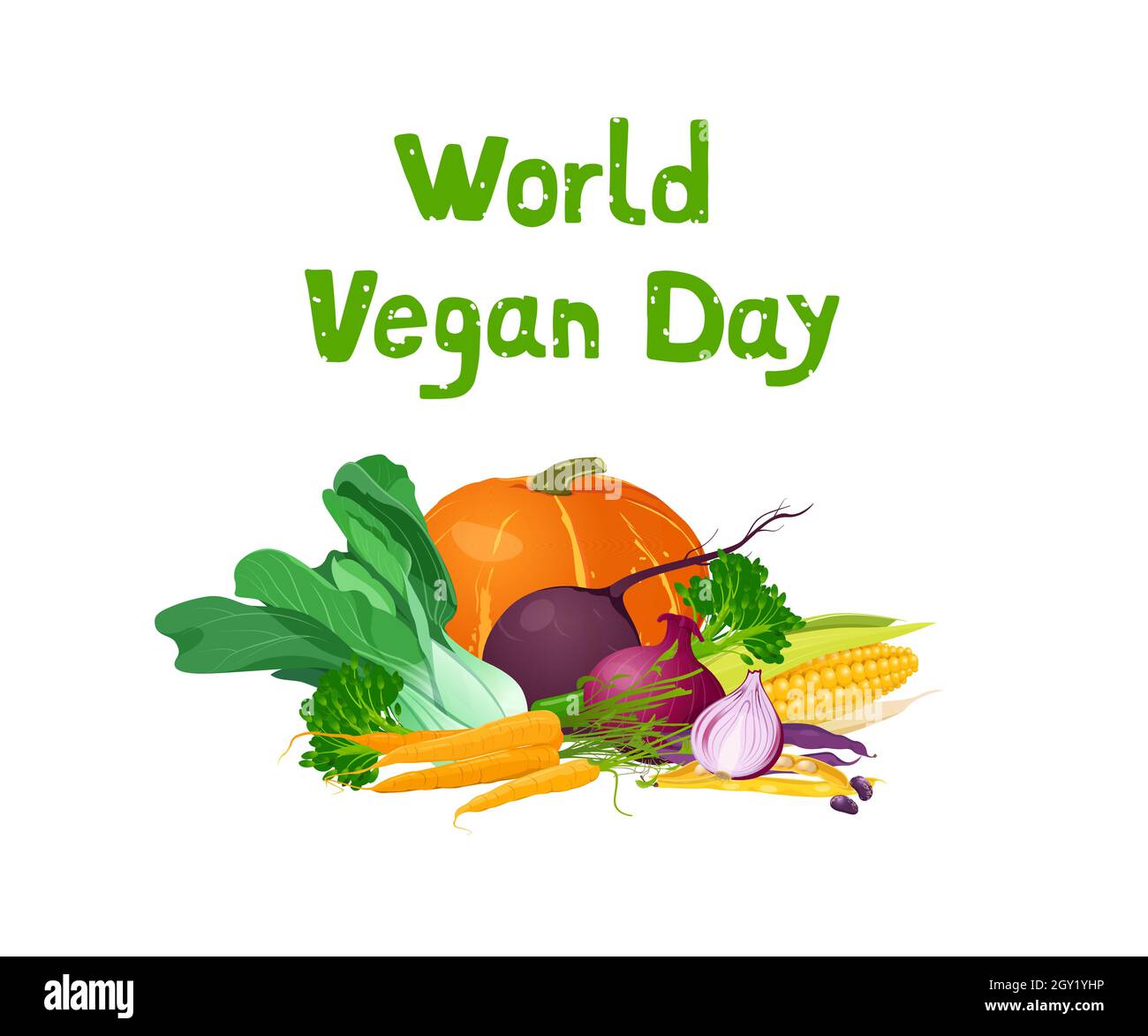 Illustrazione per la Giornata mondiale del Vegan con verdure Illustrazione Vettoriale